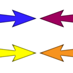 Both side yellow pink and yellow arrow png