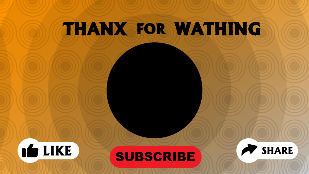 Brown color circle banner youtube end card template