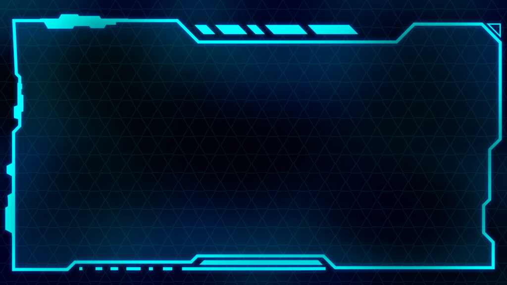 Cyan and teal control panel abstract technology interface hud on black background.
