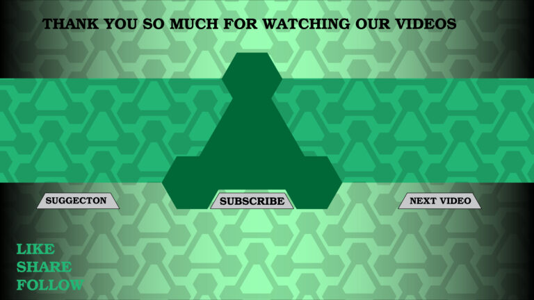 Green color abstract design end screen for youtube