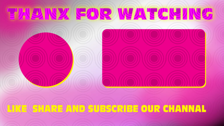 Pink colored like share subscribe end screen template video