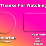 Pink colored plain added with glassmorhisom stroke end card for youtube