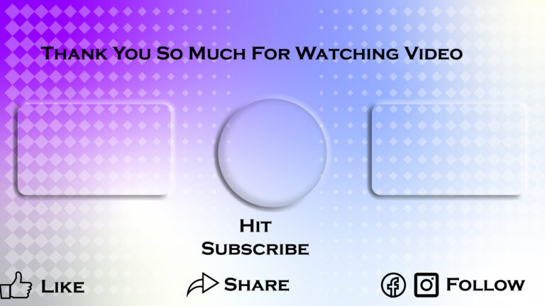 Purple White blue simple mixed color youtube end screen template download