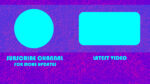 Purple blue and cyan free youtube end screen template for premiere pro