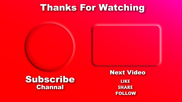 Red plus pink with latest glassmorphism design free youtube end screen