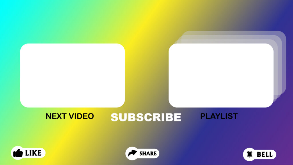 cyan yellow green blue multi colored gradient background youtube end screen template size