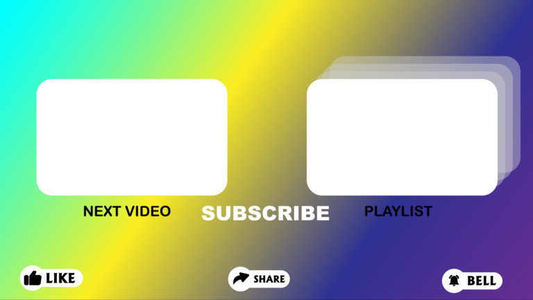 cyan yellow green blue multi colored gradient background youtube end screen template size