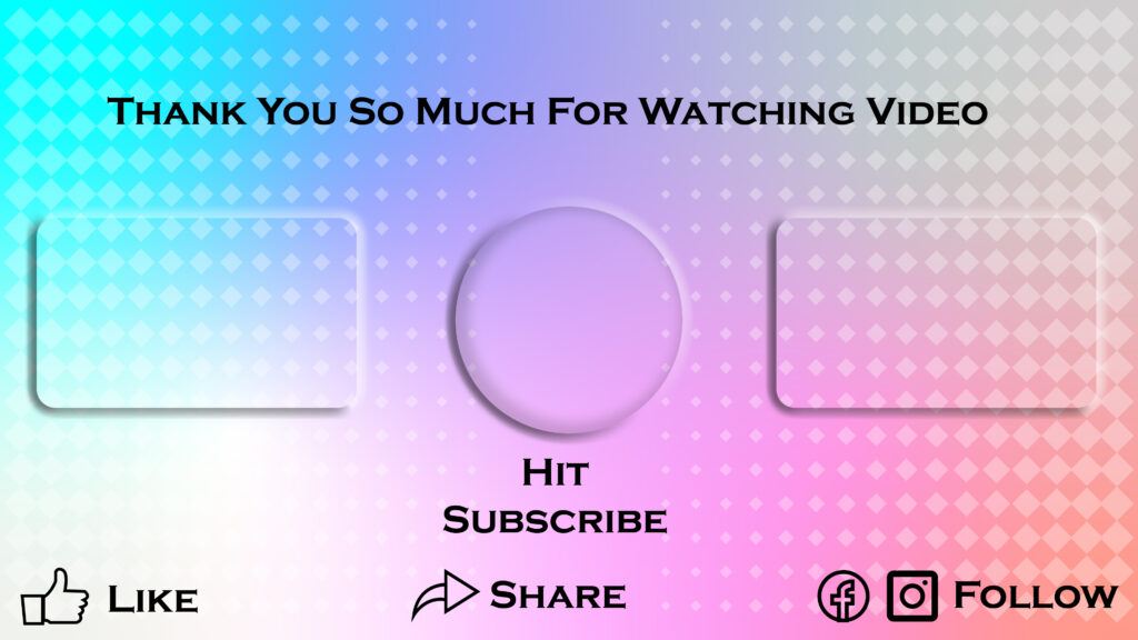 latest dotted design cyan blue pink color end card youtube template