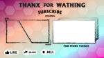 pink creamy cyan gradient end of youtube video template