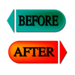 Both side arrows are green and red orange before and after the png download