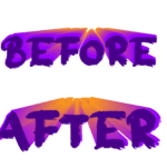 Comic purple color before after png photo