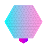 Cyan and Pink Gradient Hexagone call out Download