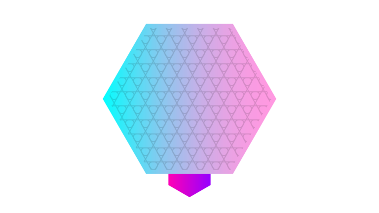 Cyan and Pink Gradient Hexagone call out Download