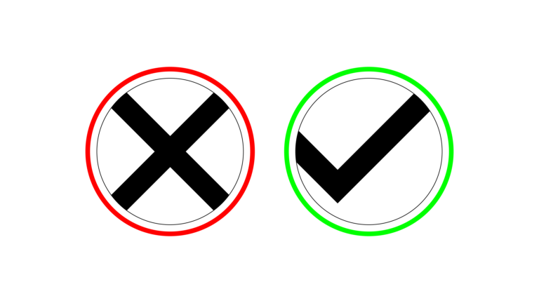 In circle right and wrong tick png.