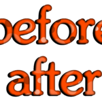 Orange text in small letters before after png image