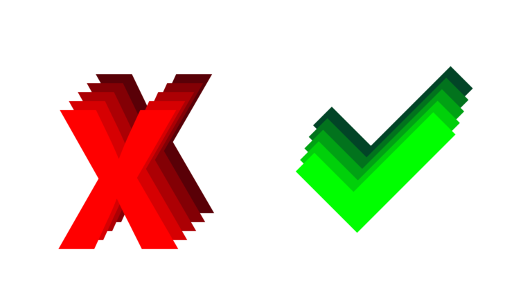 Red and Green right wrong png for photo editing .