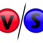 Red and blueversus HD png .