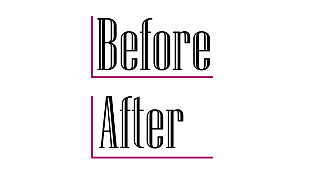 Simple black and pink line before after copyright free png