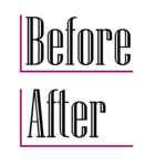 Simple black and pink line before after copyright free png