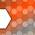 hexagon pattern background with hexagon for text Orange Color youtube thumbnail template