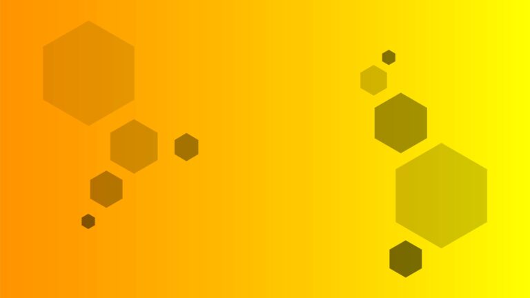 Abstract hexagon gradient yellow background.
