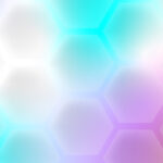 Cyan color Honeycomb pattern gradient abstract background.