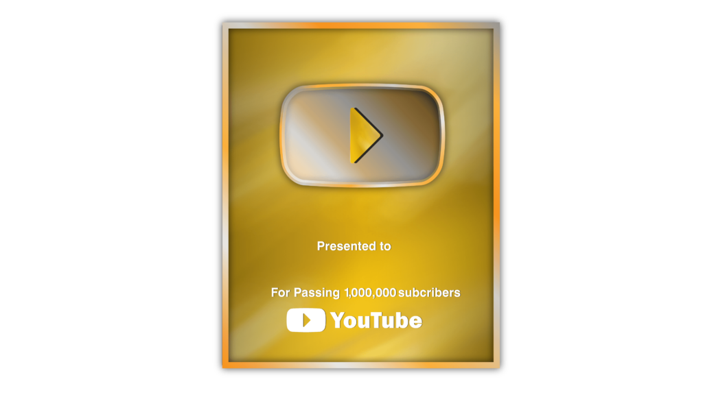Golden play button png