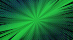 Green color comic background, white beam dotted design abstract background