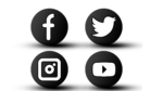 Social media icon in 3d circle balck color png