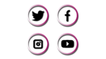 Social media icon png free download in pink circle