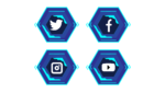 futuristic social media icon twitter facebook instagram youtube logo png
