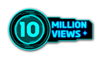 10 Million View PNG Downloads Stunning circle Graphics with Black and Cyan sci fi HUD Displays