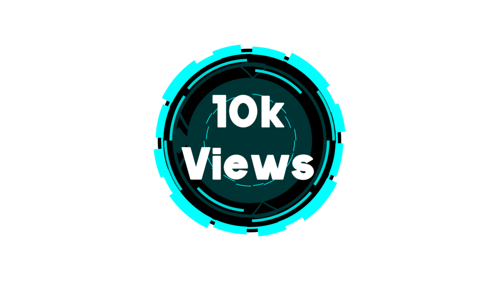 10k Views PNG Downloads Stunning circle Graphics with Black and Cyan sci fi HUD Displays