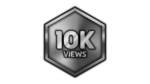 10k views in hexagone silver shape png icon