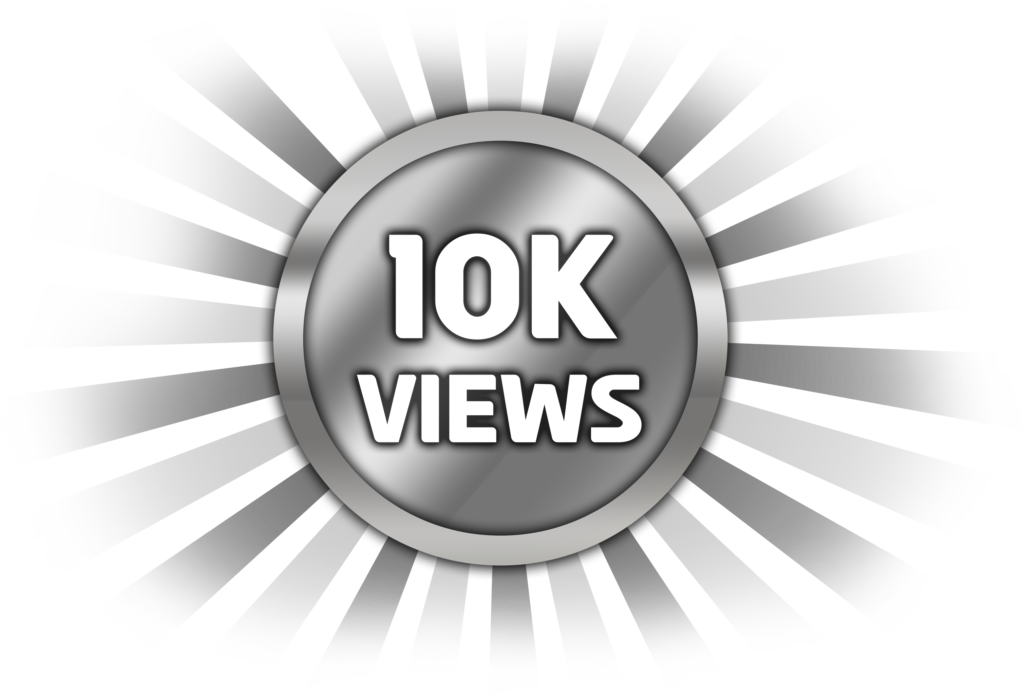 10k views in silver cirle transparent png free download