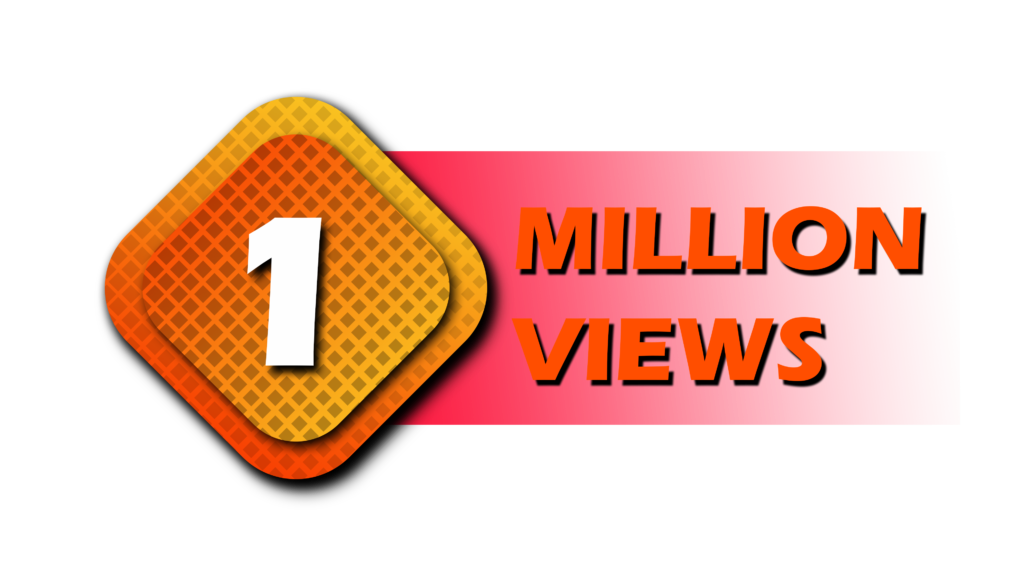 1m million1M views youtube One million icon Orange Free download