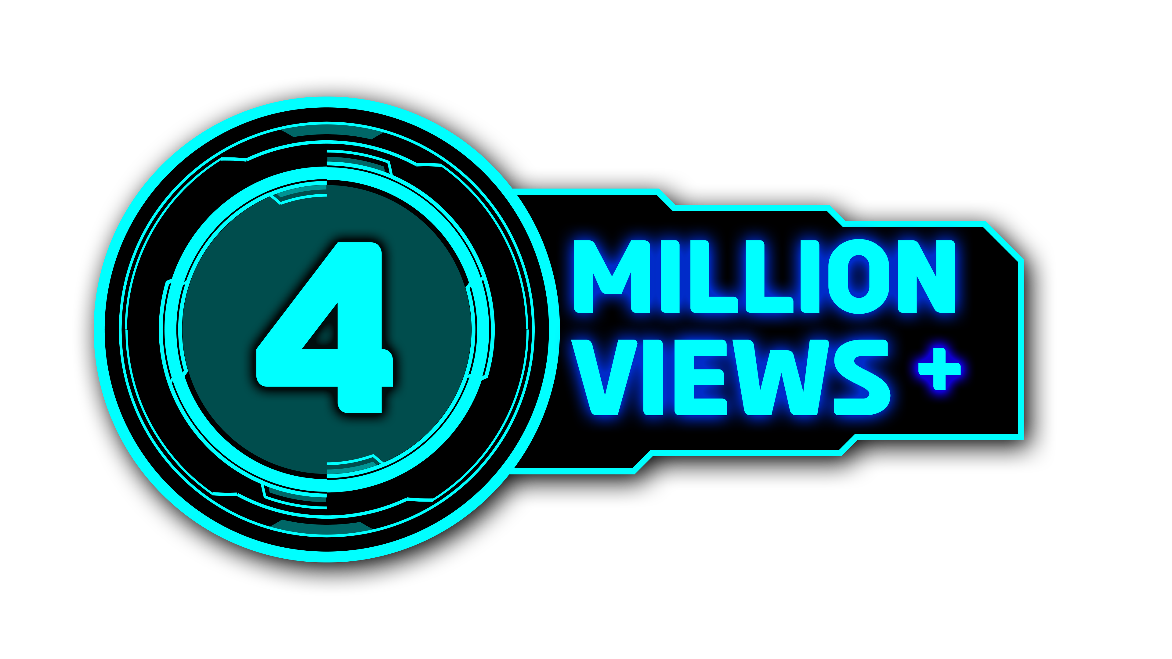 4 Million View PNG Downloads Stunning circle Graphics with Black and Cyan sci fi HUD Displays
