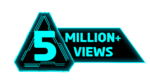 5 Million View with Triangle blue Futuristic Head Up Element