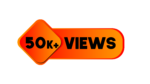 50k views YT icon PNG in orange color