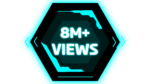 8 Million View PNGs Sci Fi Inspired hexagon UI Designs with Virtual Screens and Cyan Lines