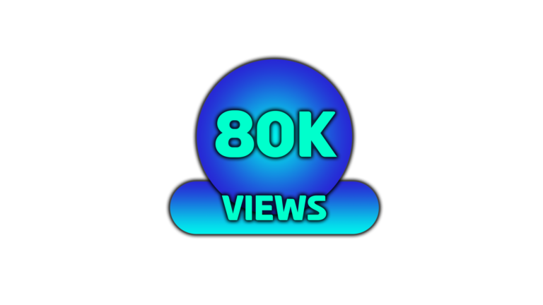 80k views png icon in blue color