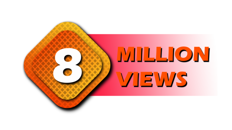 8m million views youtube Eight million icon Orange Free download