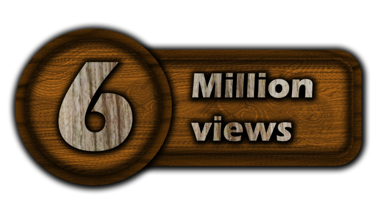 Celebrate Your Success with Free Iconic Six Million Views PNG Images wood style 6M views pngs