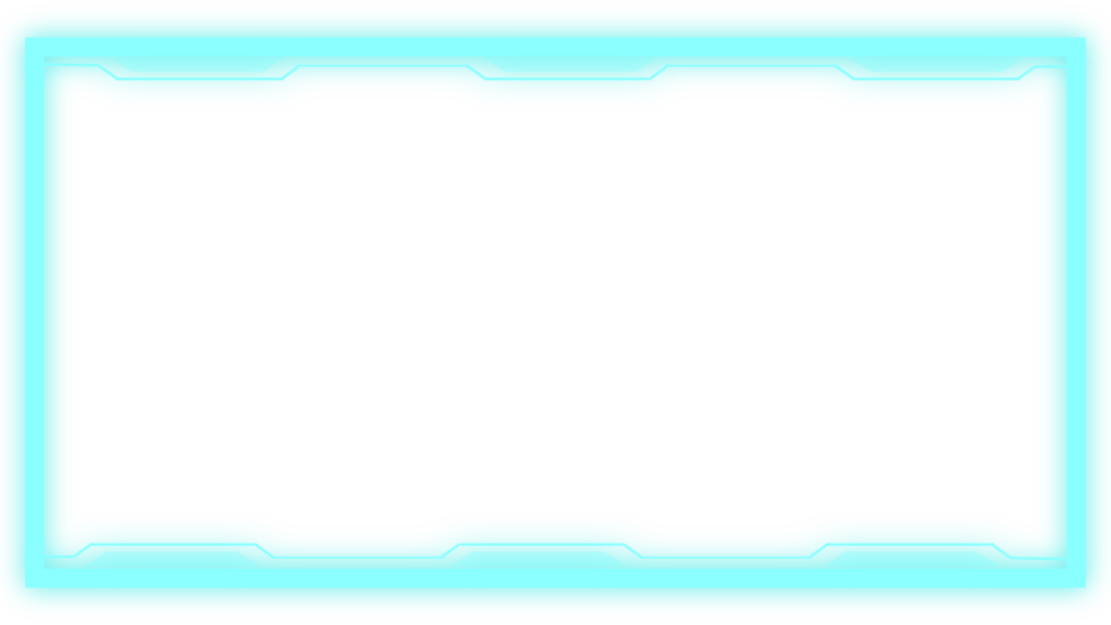 Cyan Virtual Infographic Border PNG with Blue Game Elements and Futuristic Hologram Concept