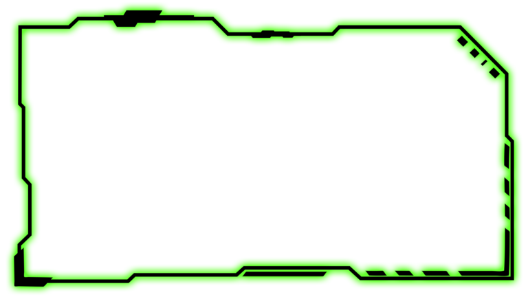 Green Sci Fi Border PNG with Dynamic Interface Design and Progress Bar Icon