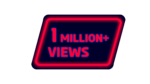 Light Up Your Success 1 Million Views 1M view PNGs with Red Neon Design and Typography