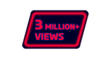 Light Up Your Success 3 Million Views 3M view PNGs with Red Neon Design and Typography