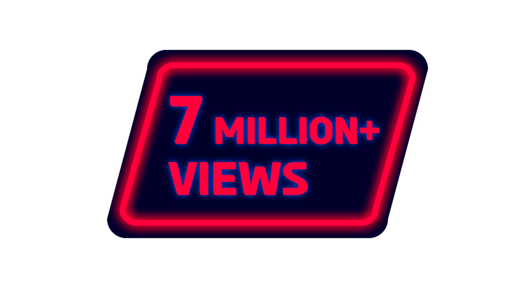 Light Up Your Success 7 Million Views 7M view PNGs with Red Neon Design and Typography