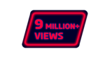 Light Up Your Success 9 Million Views 9M view PNGs with Red Neon Design and Typography
