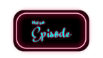 New episode text png with neon red light